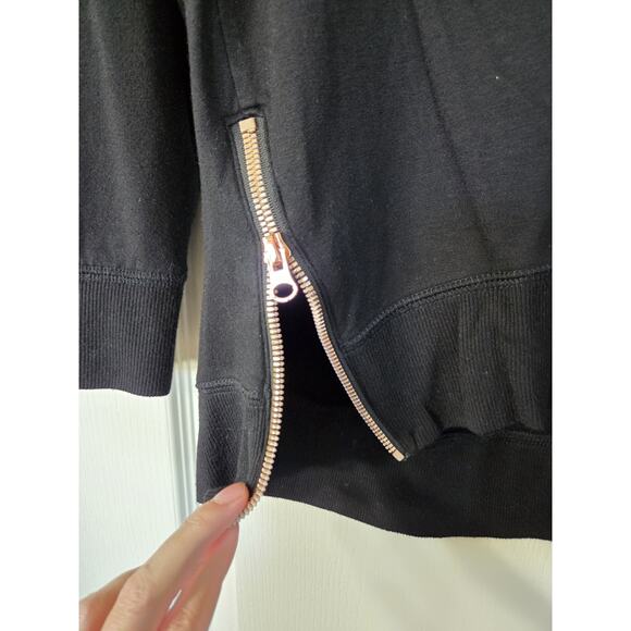 Glyder Black Adore Long Sleeve Zipper Accent Modal Sweatshirt, Women's Medium - Picture 9 of 15